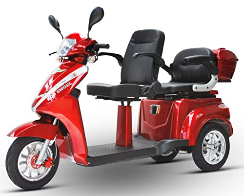 ECO ENGEL 503 / 2 sitzer für2 Personen 3 Rad Elektromobil Seniorenmobil Dreirad Elektroroller Seniorenfahrzeug 1000 Watt 25 km h (Rot)
