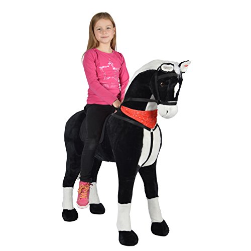Pink Papaya Giant XXL Kinder Spielpferd zum Reiten Amadeus 125 cm | Plüschpferd | Fast lebensgroßes Pferd zum Reiten für Kinder | Stehpferd bis 100kg belastbar mit Sounds