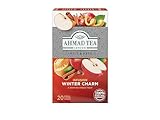 Ahmad Tea - Winter Charm - Früchte- und Kräutertee - Orange, Apfel, Zimt, Nelken, Hibiskus und Süßholz - Einzeln Verpackte, Aromaversiegelte Teebeutel mit 2g Tee pro Portion - 20 Teebeutel mit Band