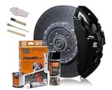 Foliatec Bremssattel Lack Set, Hitzebeständig, Komplettsatz für 4 Bremssättel, Midnight Black, 7-teiliges Set