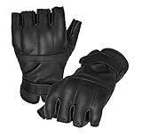 Black Snake Security Quarzsandhandschuhe Defender Einsatzhandschuhe aus echtem Leder - 3XL - Schwarz/Halbfinger