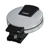 Cloer 285 Hörncheneisen für hauchdünne, knusprige Hörnchen, 800 W, Backfläche 15 cm Durchmesser, schwere Backplatten, stufenlos wählbarer Bräunungsgrad, Signalton, Edelstahlgehäuse, Edelstahl, Chrom