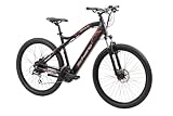 F.lli Schiano Braver, E Bike Mountainbike, 27.5 Zoll, 36V 11.6Ah Abnehmbarer Akku, Motor 250W 50Nm, MTB Ebike für Herren und Damen, Schwarz-Rot