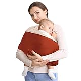 Aoreun Tragetuch Baby Neugeboren, Baby Wraps Carrier Elastisches Babytrage Neugeborene Einfach Anzuziehen für Mütter und Väter Babytragetuch für Neugeborenes und Kleinkinder Bis zu 16Kg