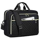 NEWHEY Laptoptasche 17,3 Zoll für Damen Laptop Aktentasche Computertasche Laptop Tasche Business Notebook Tasche Wasserdichte Schultertasche Umhängetasche für Geschäft Schwarz