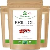 Superba Premium Krillöl Softgel Caps - mit revolutionärem Omega 3 Öl - verestertem Astaxanthin, Antioxidantien & Vitaminen - Herz Immunsystem Gedächtnis - 180 Kapseln von MoriVeda