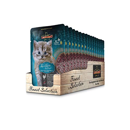 Leonardo Frischebeutel [16x85g Kitten Geflügel] | Getreidefreies Nassfutter für Katzen | Feuchtfutter Alleinfutter im Einzelportionsbeutel
