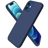 ORNARTO kompatibel mit iPhone 12 Mini 5,4 Silikon Case, Hülle Ultra Dünne Voller Flüssig Handyhülle Schutz für iPhone 12 Mini(2020) 5,4 Zoll Dunkelmarine