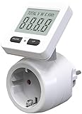 revolt Energiemessgerät: Digitaler Energiekostenmesser mit 180° drehbarem Display, bis 3.680 W (Digitaler Energiekosten Messer, Strommessgeräte, Energiekostenrechner)