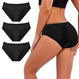 TrueEase Periodenunterschwäsche Starke Blutung SaugfäHigkeit Perioden Unterwäsche Lecksicher Menstruation Unterhosen Slips mit Wäschesack 3er Pack