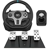 PXN V9 Gaming Lenkrad mit Pedalen und Schaltung - Lenkrad PC, 270&900 Grad, Tool-App, Vibrationsrückmeldung, Schaltwippen - für PC, Xbox, PS4, und PS3