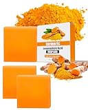 CHBCD 3er-Pack Kojisäureseife – Kojisäure-Kurkumaseife gegen Pigmentflecken und dunkle Flecken – mit Hyaluronsäure, Kollagen und Vitamin C – Kurkumaseife, feuchtigkeitsspendend