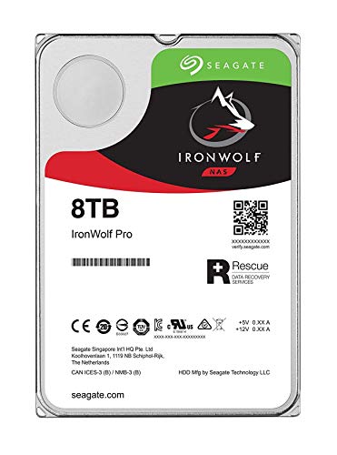 Seagate IronWolf Pro 8 TB HDD, NAS interne Festplatte (8, 9 cm (3, 5 Zoll), 7200 U/Min, 256 MB Cache, SATA 6 GB/S, silber) Modellnr.: ST8000NEZ01, FFP