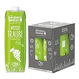 beckers bester Weiße Traube - 6er Pack - Traubsaft - mit Direktsaft - Co2-neutral hergestellt - Vegan - Ohne Zuckerzusatz - Ohne Gentechnik - Laktosefrei - (6 x 1000 ml)