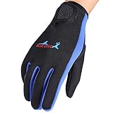 Tauchhandschuhe, 1Pair 3Colors Fünf-Finger-Neoprenhandschuhe zum Tauchen, Schnorcheln, Kajakfahren, Surfen und für alle Wasseraktivitäten(M-Dunkelblau)