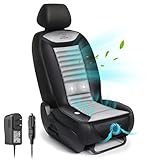 Snailax Kühlender Autositzbezug mit Vibrationmassage für Sommer, Autositzauflage mit Kühlung, belüftetes Autositzkissen mit 2 Windkraft/3 Vibrationsintensitäten für PKW SUV LKW Zuhause