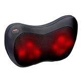 Grundig Massagegerät - Massagekissen zur Linderung von Muskelschmerzen - Rückenmassagegerät mit 4 Massageköpfen und Infrarot-Heizung - mit 2 Steckern (inkl. Autostecker) - Schwarz