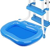 Aufblasbares Fußbecken Pool, 58x52x9cm Faltbares Aufblasbares Fußbad für Pool-Einstiegsleiter, PVC Fußbadewanne für Aufstellpools, für Home Spa Schwimmbecken Whirlpool (Blau)