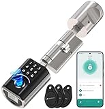 VisorTech Türschließzylinder: Elektronischer Tür-Schließzylinder, App, RFID, Fingerscan, PIN, IP54 (RFID-Türschloss, Türschloss mit App)