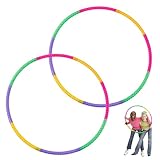2 Stück 8 Abschnitte Hula Hoop Reifen, Farbig Hulahoopreifen für Kinder Abnehmbare Hoola Hoop Kinder 8 Jahre, für Geburtstag Mädchen ab 3 4 5 6 7 8 9 Jahre