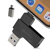 USB-Stick für iPhone 512 GB, externer Speicher, iPhone, Pen Drive, USB 3.0 Photo Stick für Phone, Android Mobile Pad, USB C Metallgehäuse und drehbar, Flash-Laufwerk (Schwarz, 512GB)