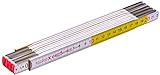 Stanley Gliedermaßstab Holz (2 m Länge, weiß-gelb, abrieb-und klimafest, Messinggelenke, UV geschützt) 0-35-458
