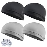 Ltsbaed 4 Stück Fahrrad Mütze Sommer, Cooling Fahrradmütze Unter Helm, Atmungsaktivem Elastisch Unterhelmmütze, Unterziehmütze Fahrradhelm, Radmütze Sonnenschutz für Herren Und Damen