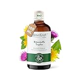 BitterKraft! Original BIO Bitterstoffe Tropfen 100ml - nach Hildegard von Bingen - hochdosierte Bittertropfen - 9 erlesene Bitterkräuter - 100% Natur - Made in Germany