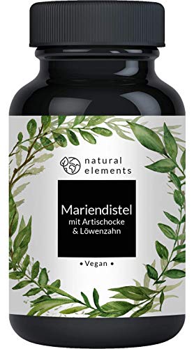 Mariendistel Artischocke Löwenzahn Komplex - 120 Kapseln - Hochdosiert mit 80% Silymarin - Ohne Magnesiumstearat, vegan