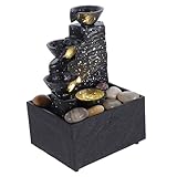 UKCOCO Wasserfall Dekorative Ornamente Tischdekoration Kleiner Wasserbrunnen Büro Wasserbrunnen Tisch Wasserbrunnen Zimmer Wasserbrunnen Wasserbrunnen Zimmerbrunnen Handwerk Kunststoff