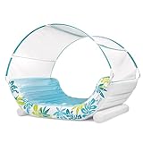 Intex 56294EU - Aufblasbare Lounge-Luftmatratze Tropical mit abnehmbarem Sonnenschutz, PVC, Blau, 224x150x165 cm