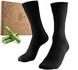 PAIXX Premium Bambus Socken Herren 43-46 & 39-42 - 4/8er Pack Schwarz - Anti-Schweiß, Antibakteriell, Fusselfrei - Atmungsaktive Socken ohne Gummi - Ideal gegen Schweißfüße