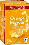 MILFORD Orange Ingwer | Kräutertee mit Orangen-Aroma | 20 Teebeutel