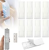 8pcs Adhesive Punch Free Socket Holder, Adhesive Punch Free Desktop Socket Fixer Wall Mounted, Plug-in Socket Fixer Bracket Stand for Kitchen Home Office Cable Management (White)