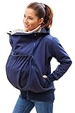 Wasserdichte ALL-WEATHER 3in1 - Tragejacke & Umstandsjacke & Damenjacke Softshell in einem aus SOFTSHELL (Wassersäule: 10.000 mm), Modell: BERGAMI SOFTSHELL, dunkelblau L/XL