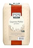 Fuchs Professional - Cayenne Pfeffer gemahlen | Scharfes Gewürz für Chili con Carne | Profi-Qualität für Großverbraucher und Gastronomie | 1 kg im recyclebaren Beutel