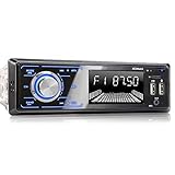 XOMAX XM-R274 Autoradio mit Bluetooth Freisprecheinrichtung, FM, 7 Beleuchtungsfarben, Smartphone Ladestation über 2. USB-Anschluss, USB, SD, MP3, AUX-IN, 1 DIN