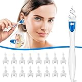 dinghaole Ohrenschmalz Entferner, Sicheres und Weiches 360 Grad Spirale Silikon Ear Cleaning Kit Mit 16 Sicheres Ersatzköpfen, Q Grips Ohrenreiniger, Cleaner für Kinder und Erwachsene