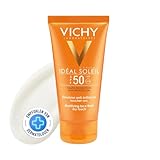 VICHY Sonnen-Fluid LSF 50, Für normale, Mischhaut und empfindliche Haut, Sonnencreme für das Gesicht, Schutz gegen breites UVA-UVB-Spektrum, Wasser-und schweißfest, Mattiert, Ideal Soleil, 50 ml