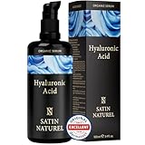 Satin Naturel Hyaluron Serum hochdosiert 100ml - 24h Feuchtigkeit - Hyaluronsäure Serum Gesicht - Vegan - Gesichtspflege Männer und Frauen - Anti Aging Hyaluronic Acid Gesichtsserum mit BIO Aloe Vera