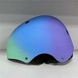 LOKJIJI Verstellbarer Kinder Fahrradhelm Skaterhelm für Mädchen Jungen Kinder Jugend, Farbe Farbverlauf Kinder Schutzhelme für Multi-Sportarten Fahrrad Skateboard Skaten Rollerblading, Grün Blau, M