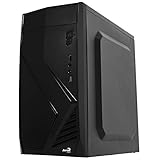 Aerocool CS102 - PC-Computergehäuse (Mini Tower, Micro ATX/Mini ITX, Hecklüfter 8 cm, 4 Erweiterungssteckplätze, USB 3.0/2.0, Audio HD), Farbe Schwarz