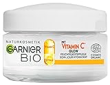 Garnier Tagespflege mit Vitamin C für einen strahlenden Teint, Belebende und straffende Feuchtigkeitscreme gegen müde und unebenmäßige Haut, Bio Glow, 50 ml