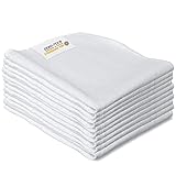 YAMBINO® 10x Premium Mulltücher Baby 38x38cm – Oeko-TEX 100 zertifizierte Mullwindeln – 100% Baumwolle Mulltücher – Kochfeste Spucktücher bei 95°C – Sanfte Spucktücher Baby Weiß