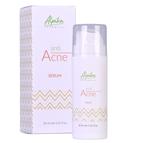 Alpika Serum Anti Acne - Veganes Gesichtsserum mit 99% natürlichen Inhaltsstoffen - Vitamin Gesicht Serum - Natürliches Gesichtspflege Serum für alle Hauttypen - Anti Akne Serum Vitamin C (30 ml)