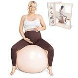 BABYGO® Gymnastikball Schwangerschaft Sitzball Büro Schwanger Yoga Pezziball | inklusive Schwangerschaftsbuch zur Geburt & Fitness | Anti-Burst 1000kg (Nude, 65cm - 4'8' - 5'10')