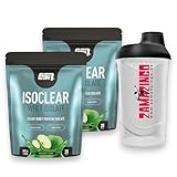 2x ESN Isoclear Whey Isolate Green Apple Flavour 600g | Hochwertiges Eiweißpulver und Nahrungsergänzungsmittel für effektiven Muskelaufbau | Gratis Zama4zingo Protein Shaker 600ml