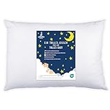 Kinderkissen Mit Baumwollstoff 33x44 Cm - Weißes Kopfkissen Geeignet Für 1 Bis 3 Jahren - Kinder Kuschelkissen - Weiches Kinder Kopfkissen Hypoallergen - Ideal Fürs Bett, Reisen, Schläfchen