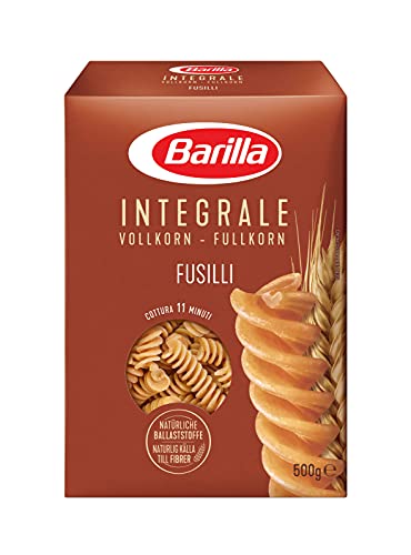 Barilla Pasta Nudeln Integrale Fusilli – Vollkorn-Hartweizengrieß-Pasta Nudeln mit natürlichen Ballaststoffen 500 g