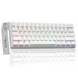 AULA WIN60 HE Mechanische Gaming Tastatur mit Kabel,Hall Effect Magnetic Switches,Rapid Trigger,Einstellbare Betätigung,Seitlich Graviert,60% RGB Tastatur für PC/Mac,QWERTY (Weiß)